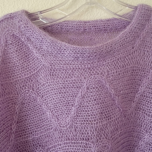 Vintage 1980th mohair  knit  sweater size Large. - Picture 3 of 12